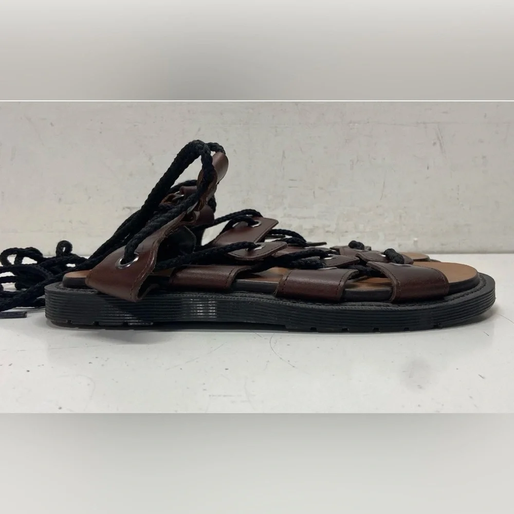 Dr. Martens Brown Leather Lace-Up Gladiator Sandals - Picture 3 of 7